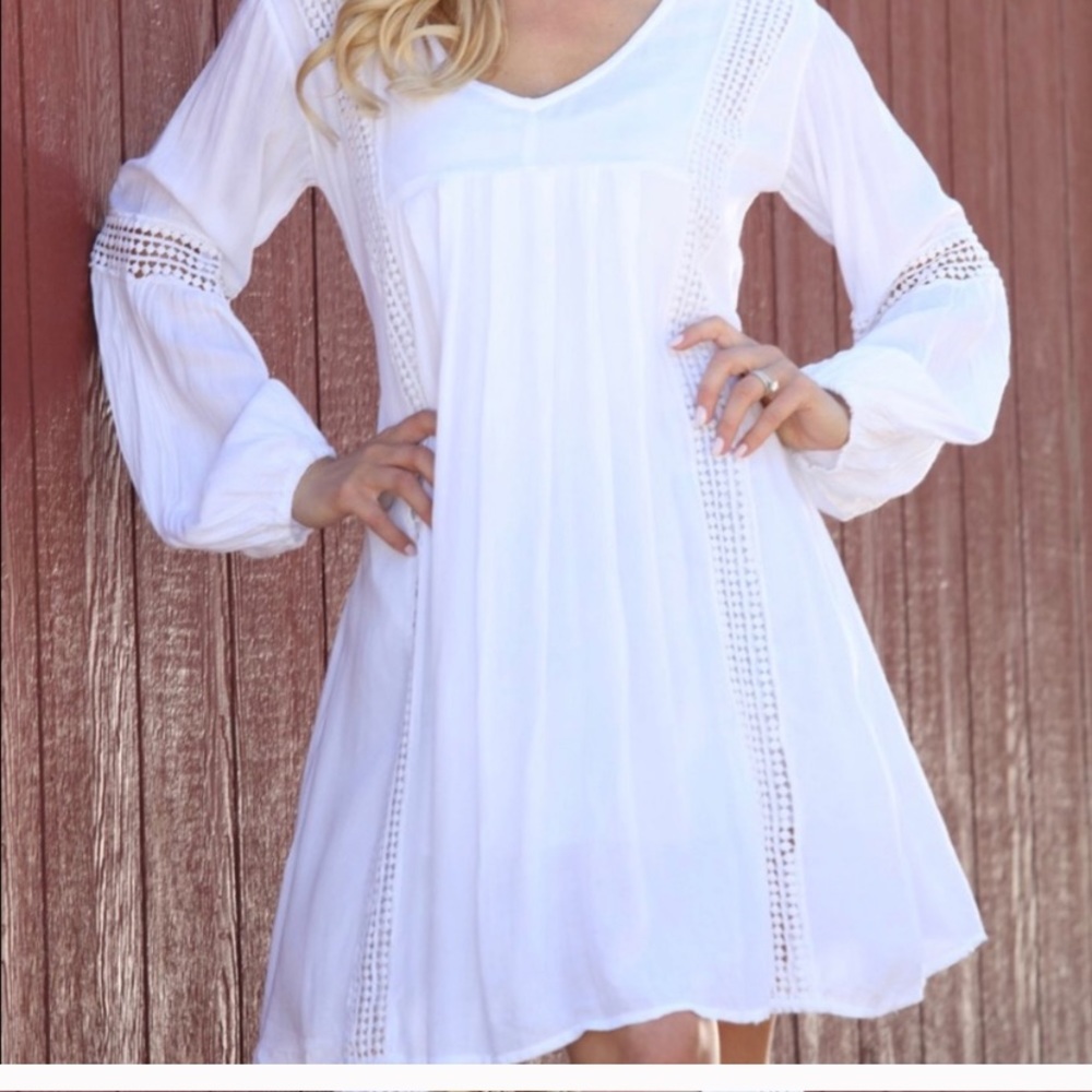 White simple flowy dress- SR Fashions